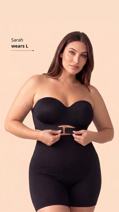 Front-Closing Strapless Bra — Smooth, Bare Back