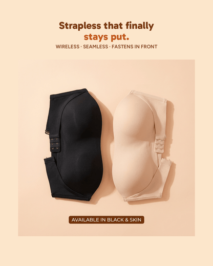 Front-Closing Strapless Bra — Smooth, Bare Back