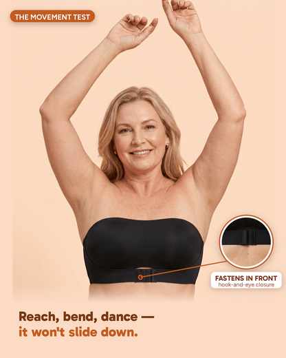Front-Closing Strapless Bra — Smooth, Bare Back